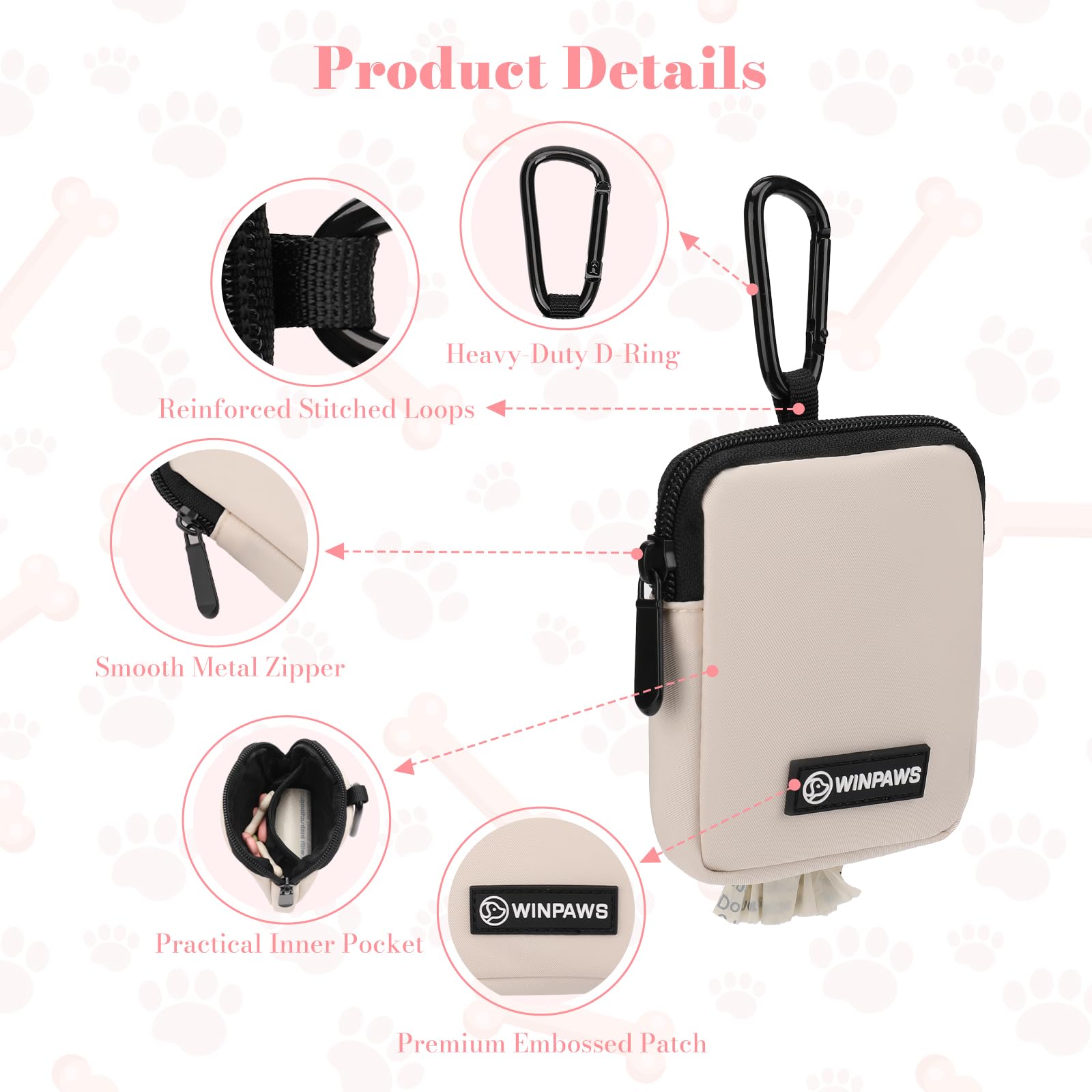 WINPAWS waterproof nylon fabric image highlights durable, weather-ready training gear.