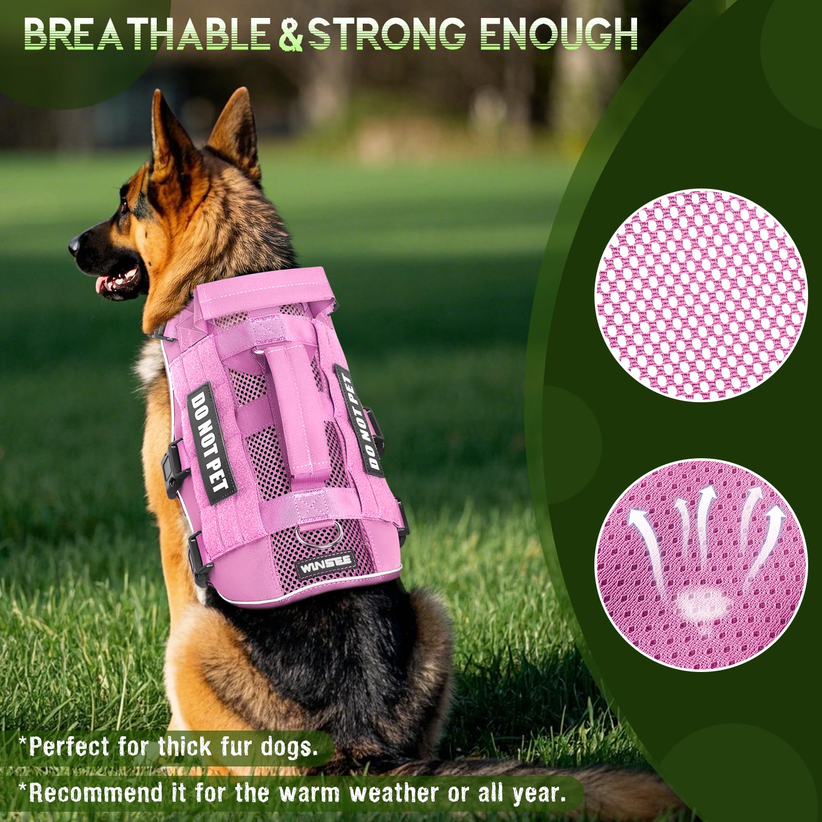 WINSEE mesh harness MOLLE side view for carrying gear