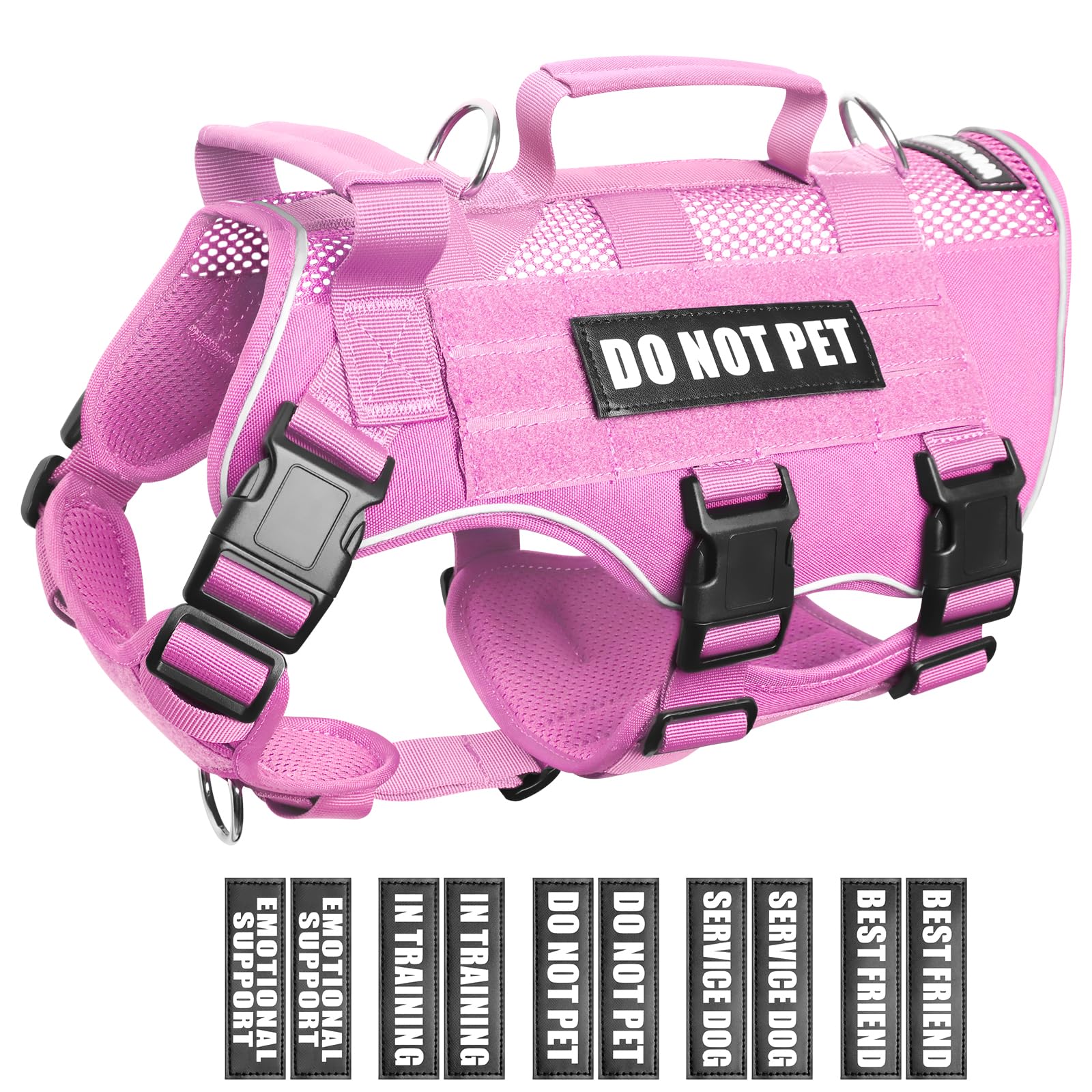 WINSEE mesh harness patches closeup showing customization options for training