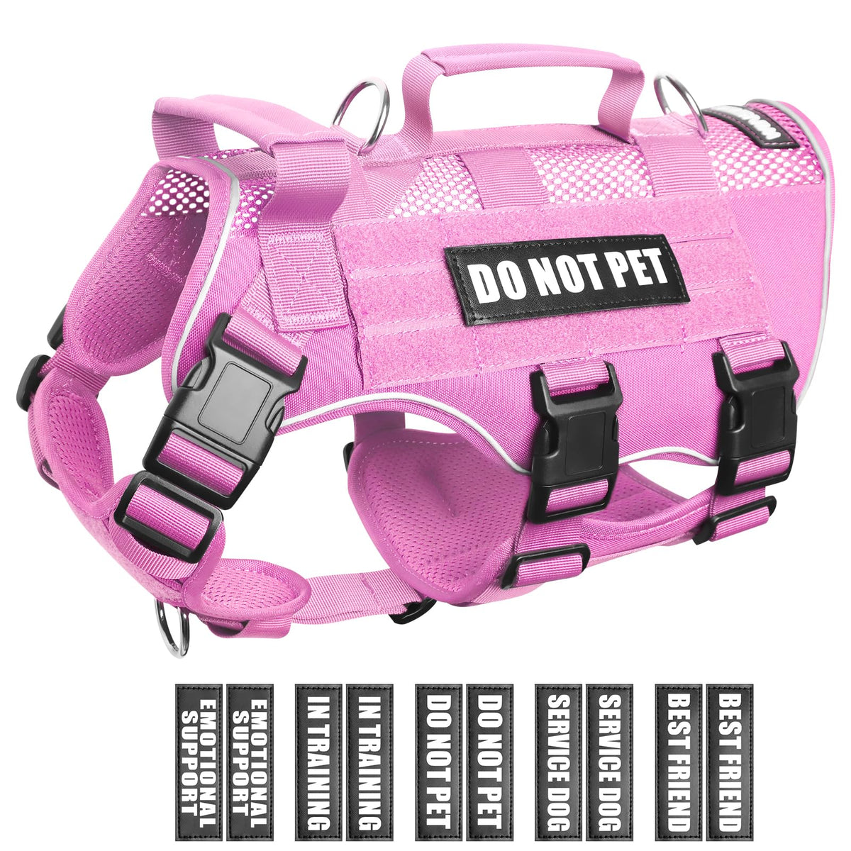 WINSEE mesh harness patches closeup showing customization options for training