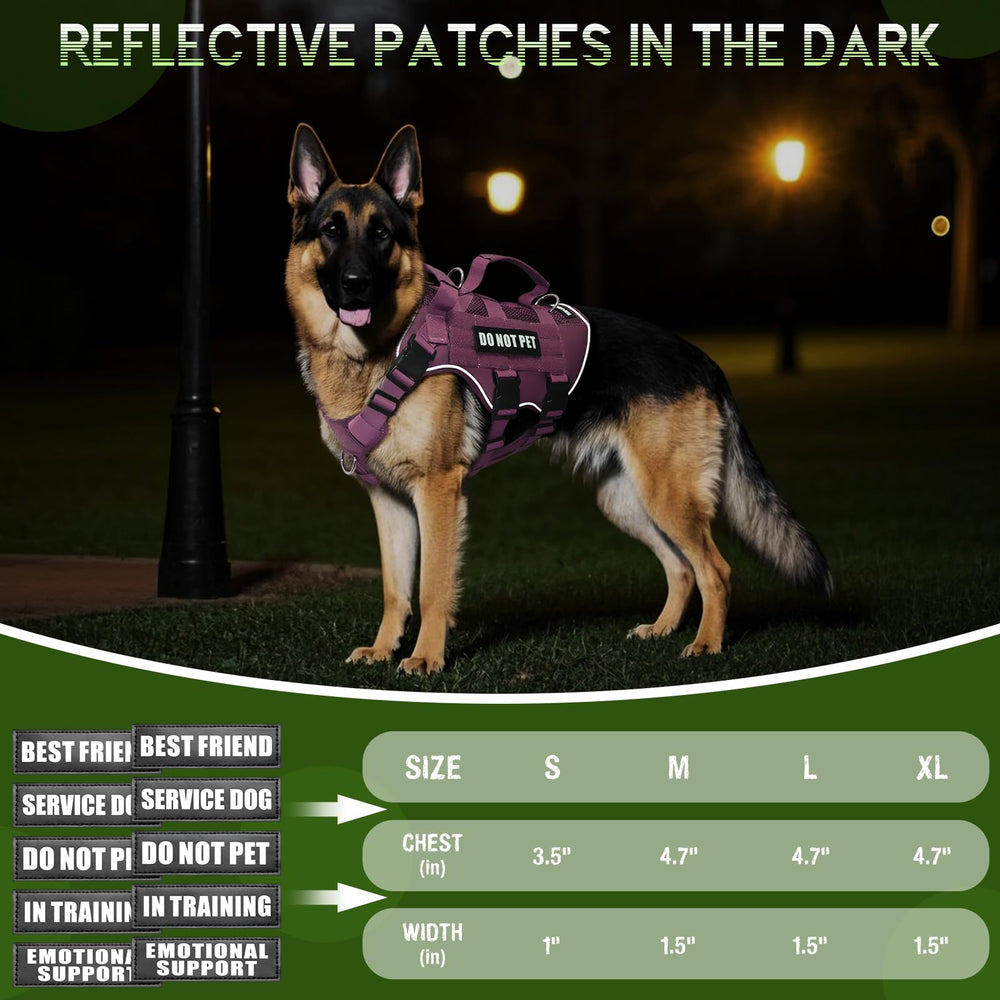 WINSEE mesh harness size chart to ensure proper fit