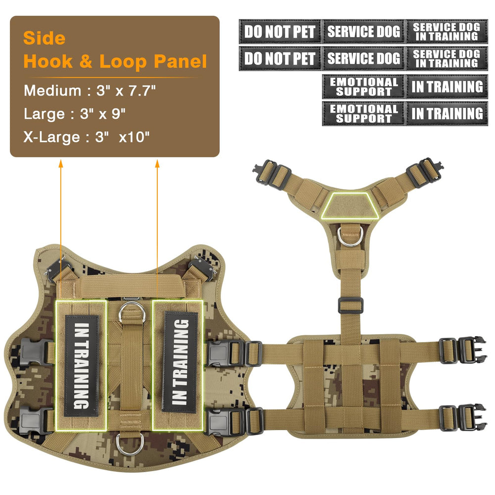WINSEE service dog vest with multiple D-rings for versatile leash options
