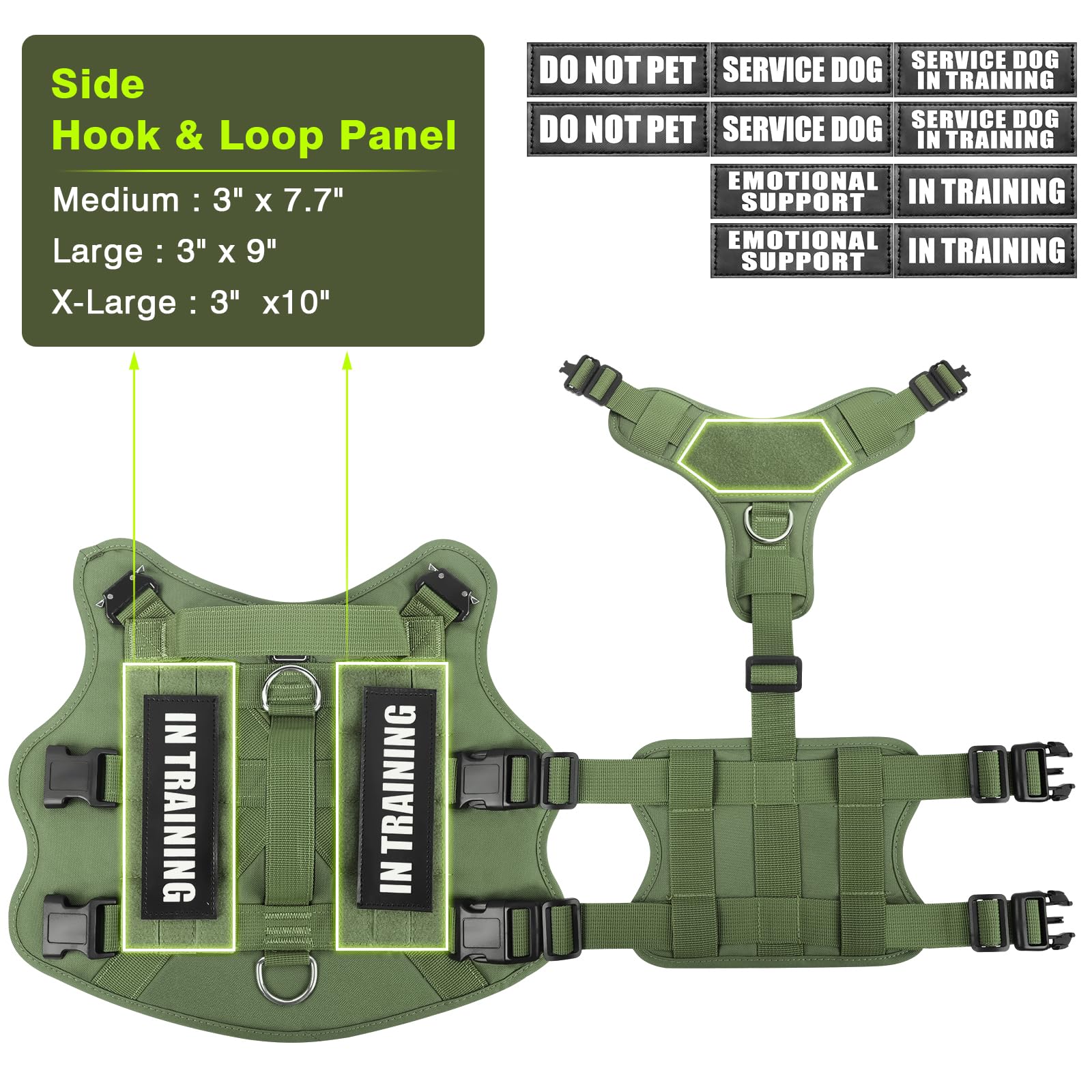 WINSEE service dog vest double handles assist gentle lifting and positioning