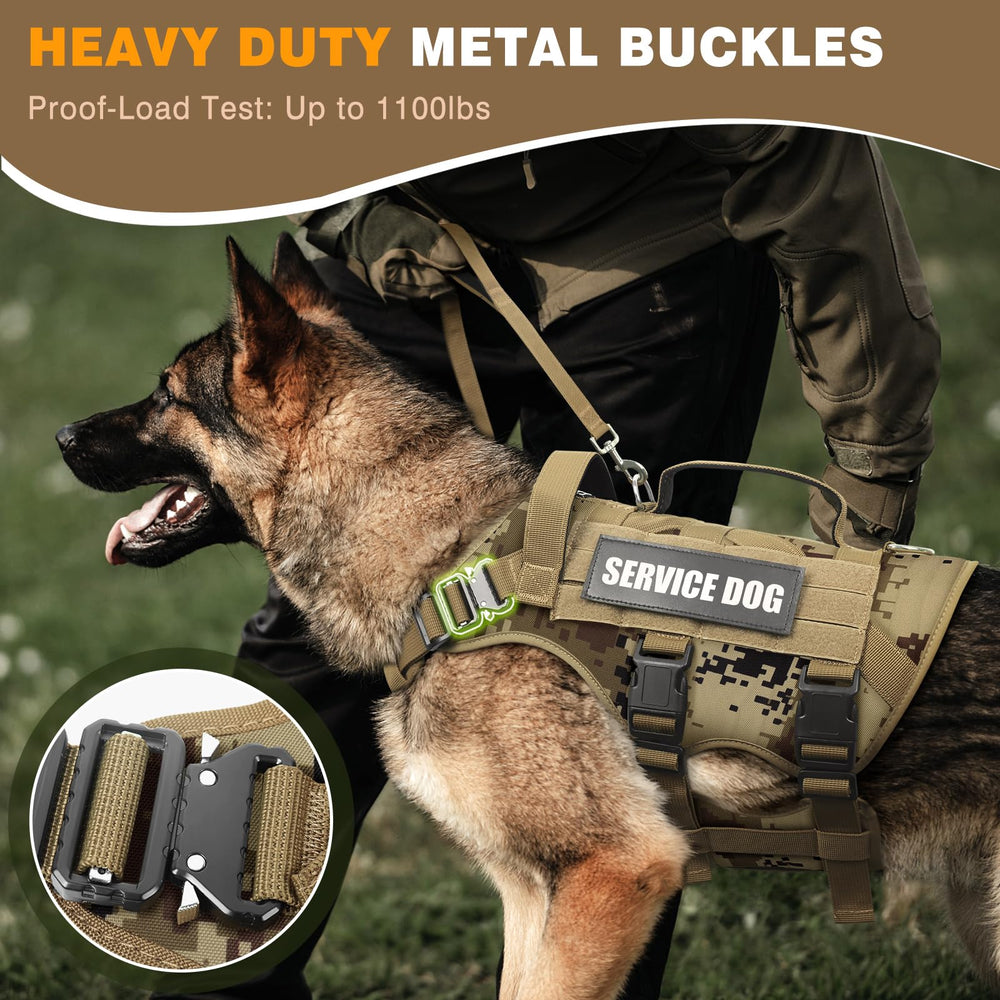 WINSEE service dog vest close-up shows Molle patches for customization and identification.
