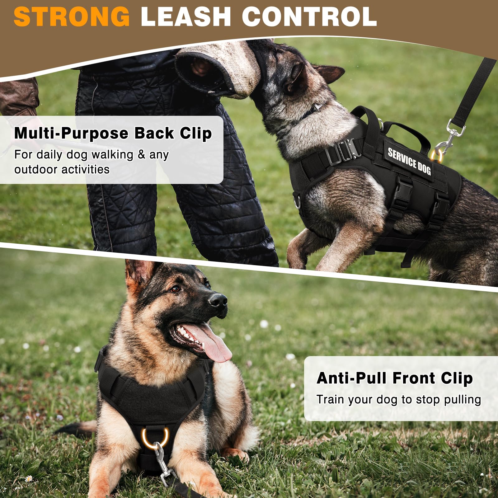 WINSEE service dog vest patch area showcases personality with morale badges