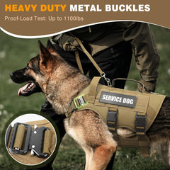 WINSEE service dog vest side view showing MOLLE panels for pouches