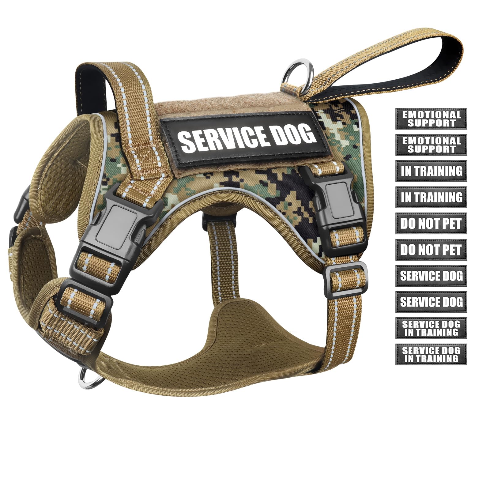 WINSEE Tactical Dog Harness front handle for quick control during outdoor sessions