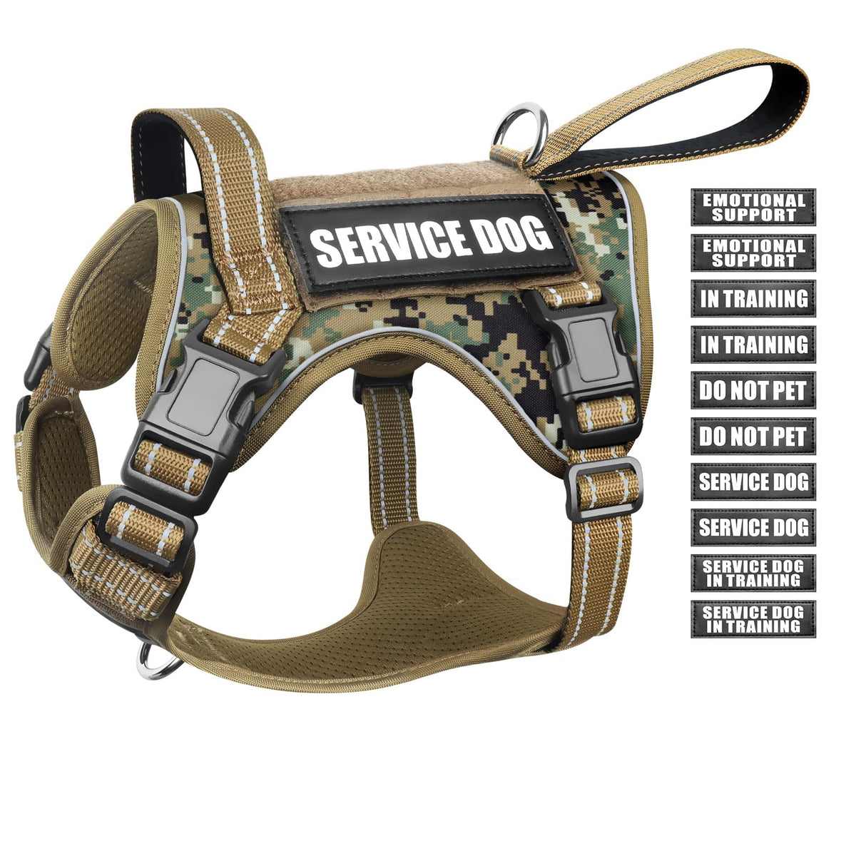 WINSEE Tactical Dog Harness front handle for quick control during outdoor sessions