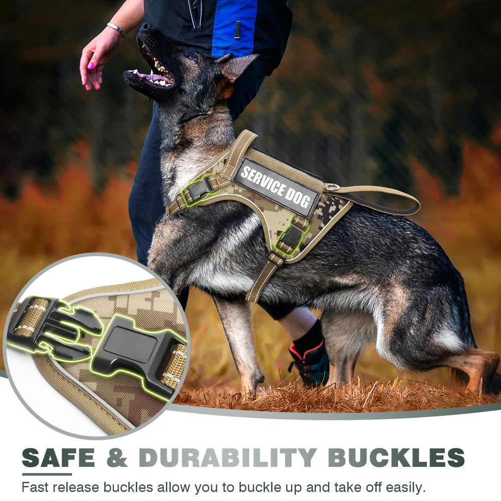 WINSEE tactical-dog-harness patches-included highlight communication cues during outdoor training.