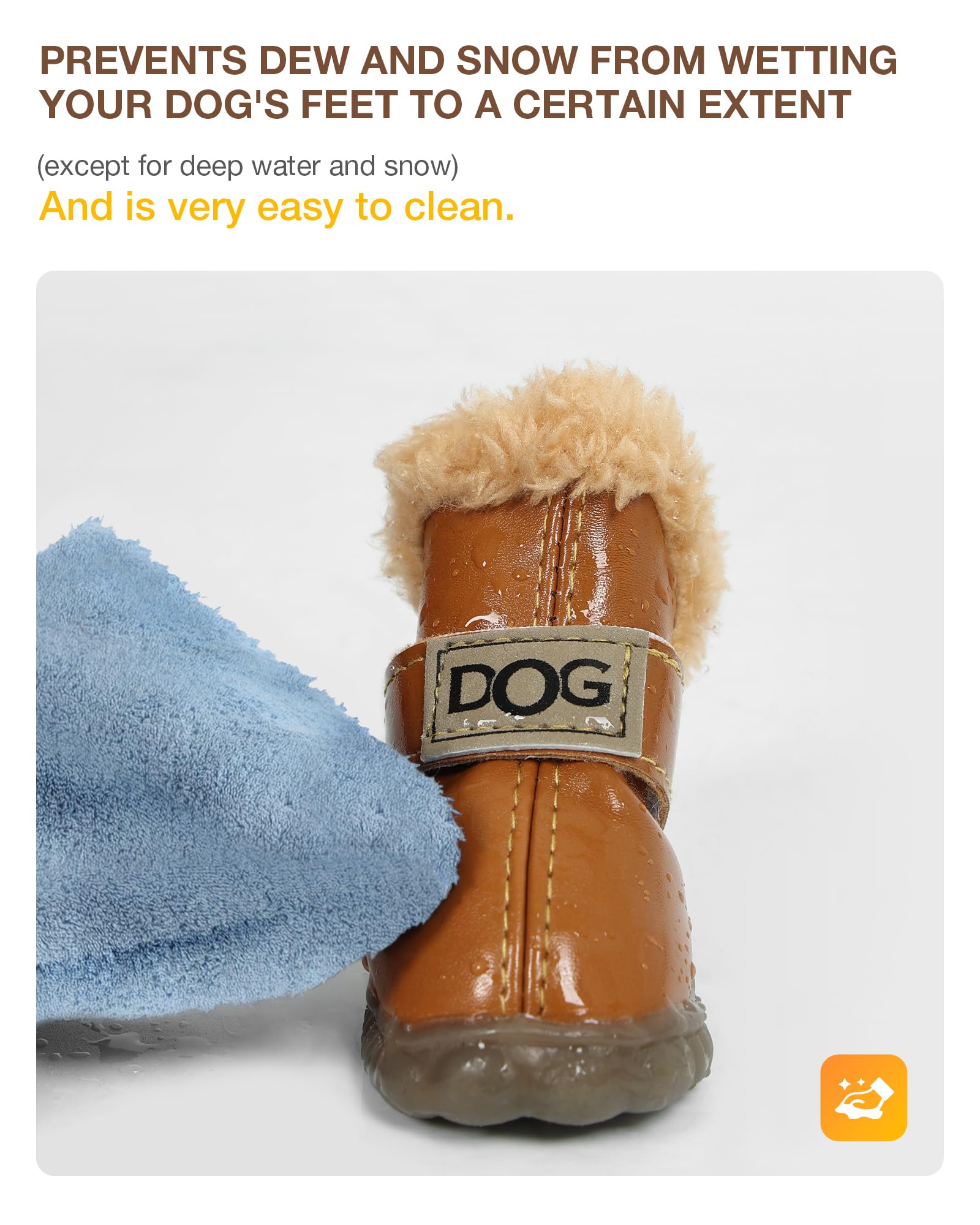 WINSOON winter dog boots easy-clean-up durable rubber sole
