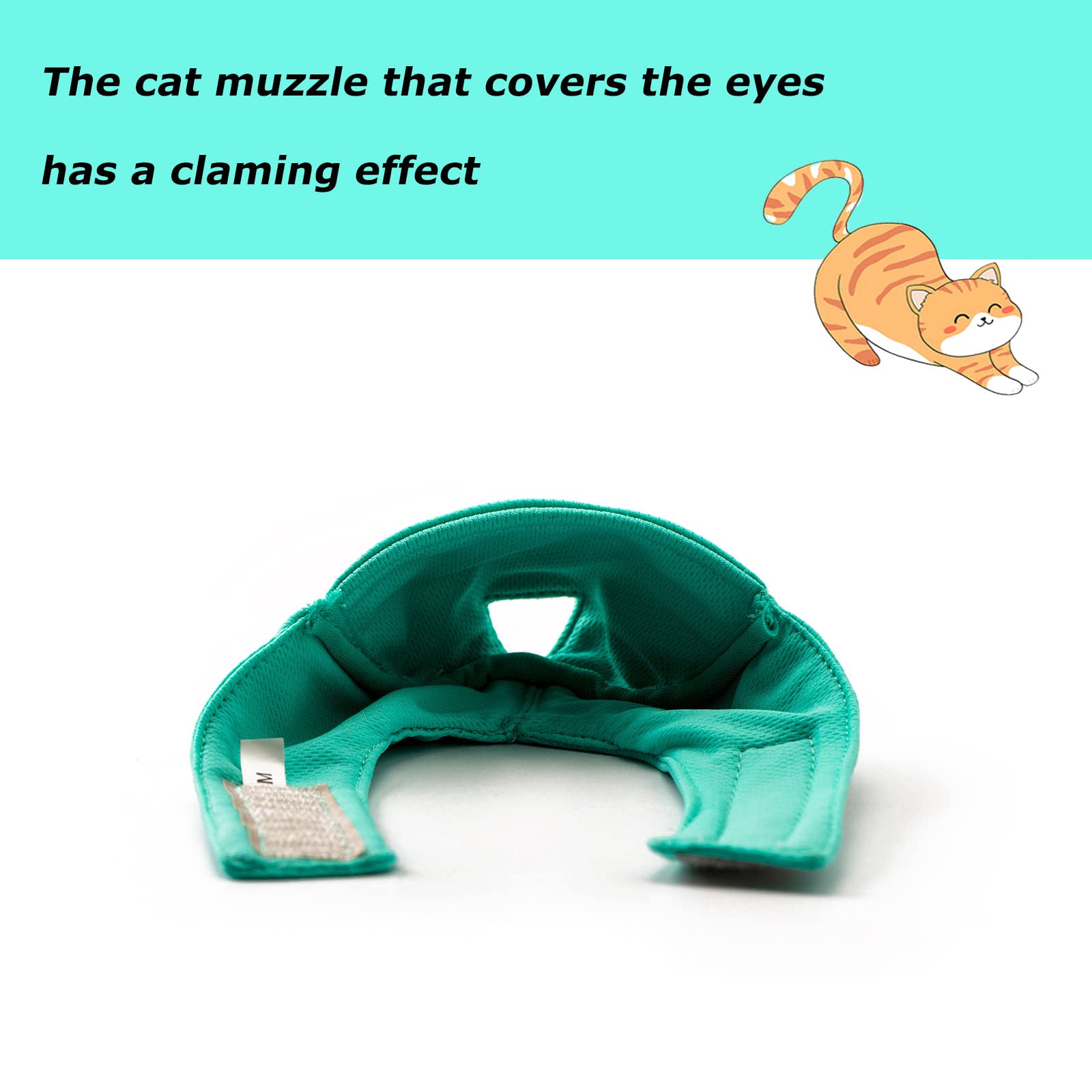 Wintchuk cat muzzle adjustable magic sticker for quick fit.