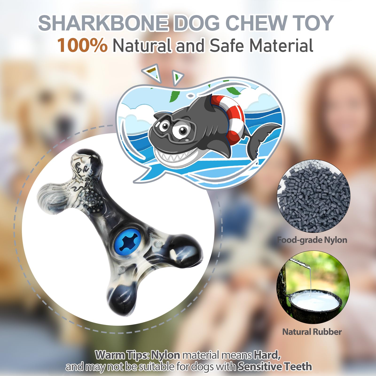 WinTour large-dog Sharkbone in action for durable beef-flavored chewing