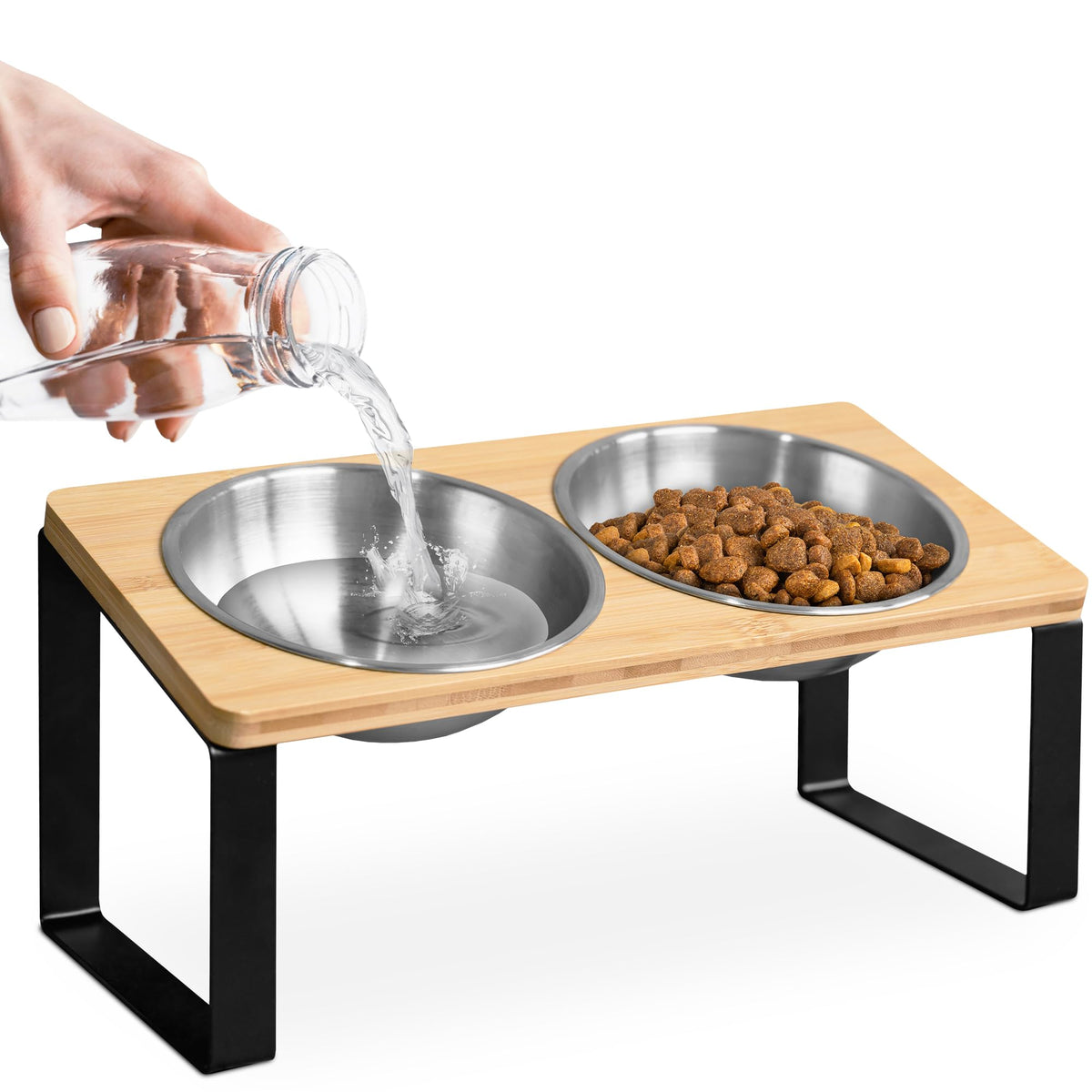 WinTruffles raised cat bowls tilted 17 degrees for comfortable meals and reduced vomiting risk.