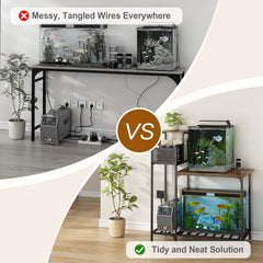 Wisdom Star aquarium stand sturdy metal frame with rust-proof finish.