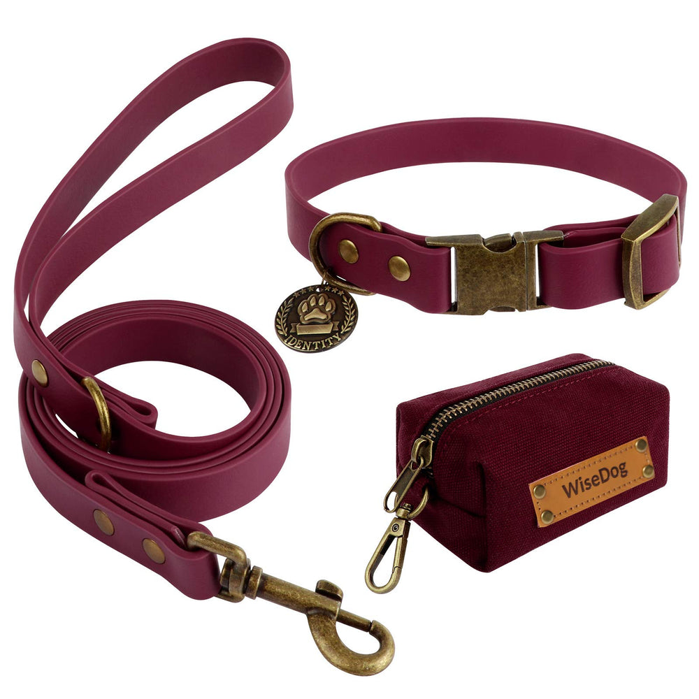 Wisedog burgundy collar closeup highlights durable fabric for daily adventures
