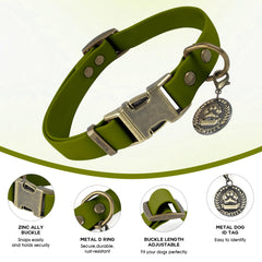 Wisedog collar with quick-release buckle offers easy on and off.