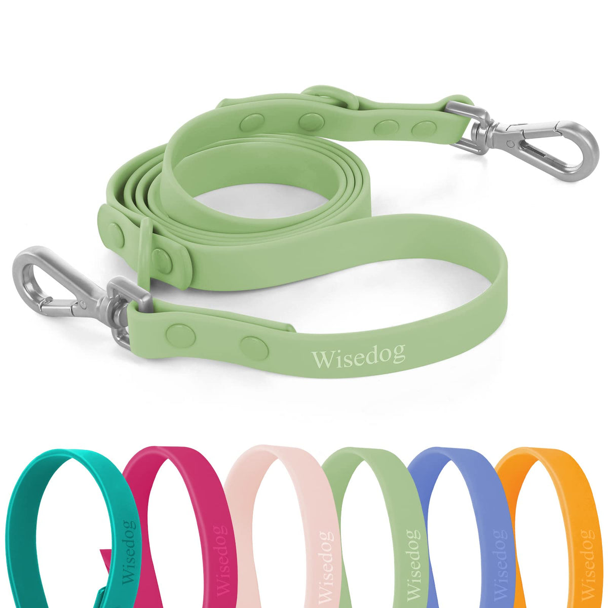 Correa Wisedog impermeable con dos mosquetones giratorios para paseos seguros