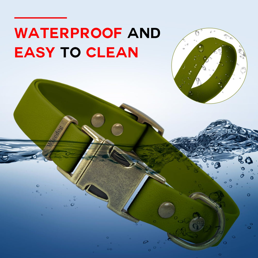 Wisedog adjustable collar provides comfortable fit for medium dogs.