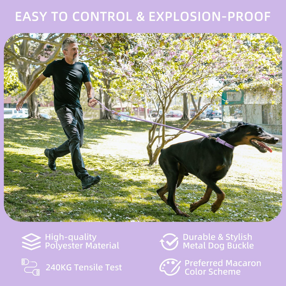 Wisedog leash uses durable polyester rope built to withstand energetic dogs