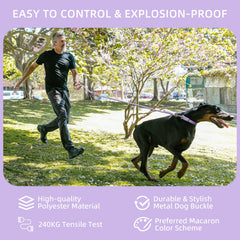 Wisedog leash uses durable polyester rope built to withstand energetic dogs