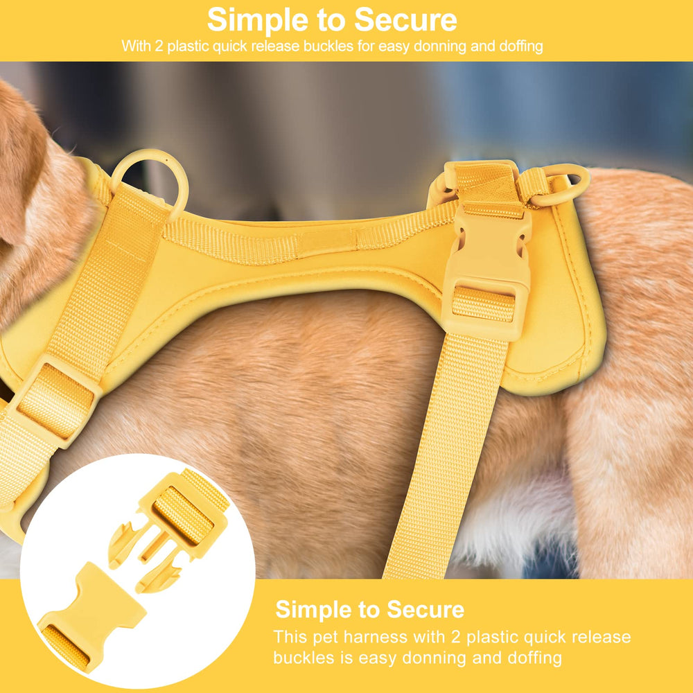 Wisedog No Pull Harness butter yellow colorway complements pet style and visibility.