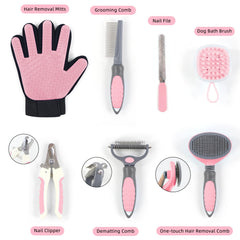 Wisedog pet grooming kit dematting comb removes knots smoothly for a tidy coat.