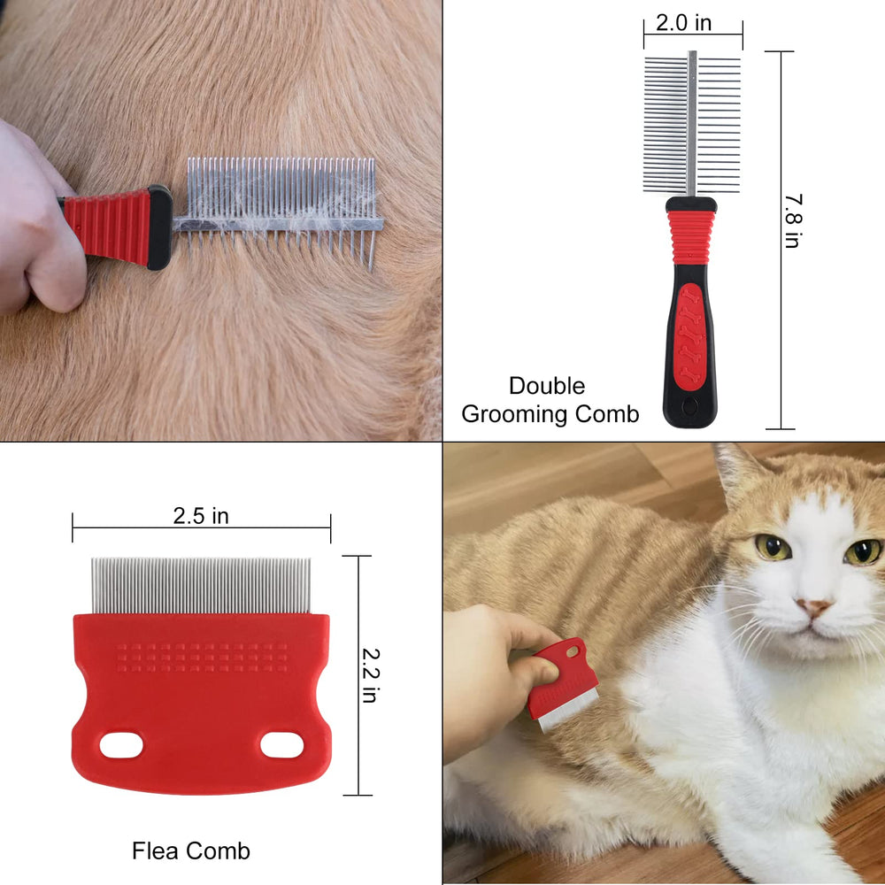 Wisedog flea comb helps remove debris and reduce shedding.