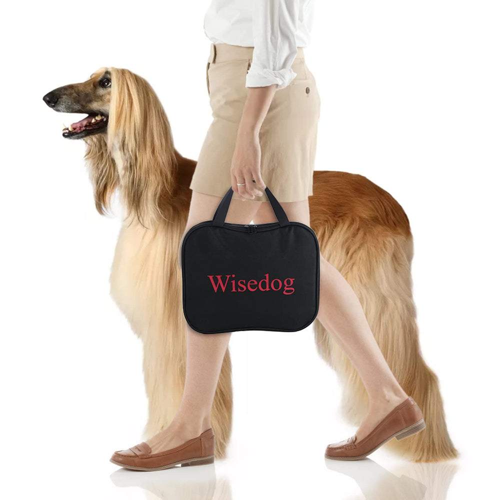 Wisedog full 7-piece grooming kit shown for home grooming.