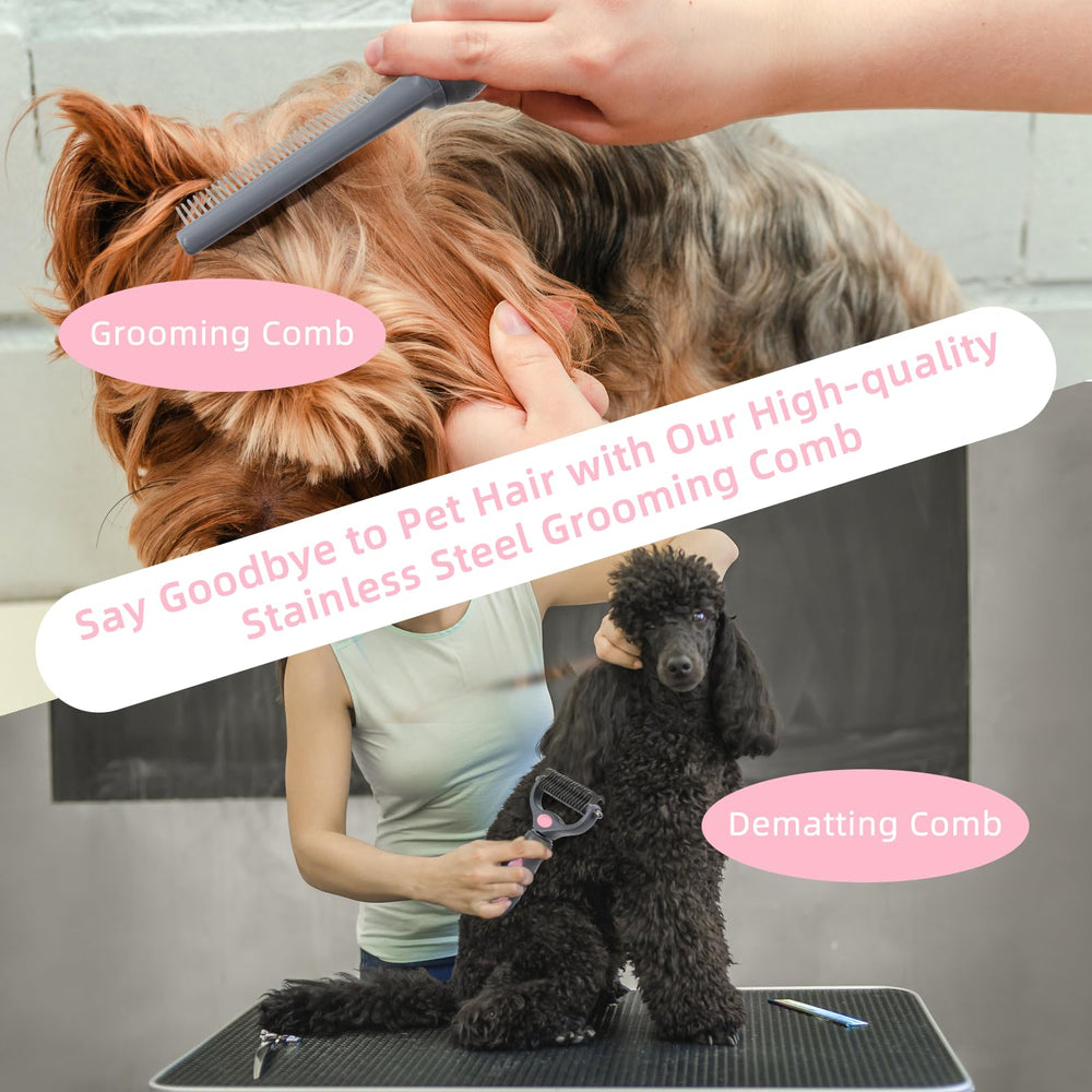 Wisedog pet grooming kit hair removal mitts collect shed fur during brushing.