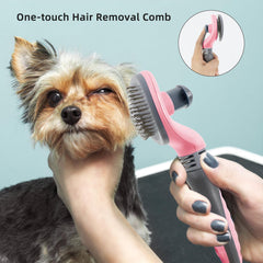 Wisedog pet grooming kit one-touch hair removal comb eases loose fur removal.