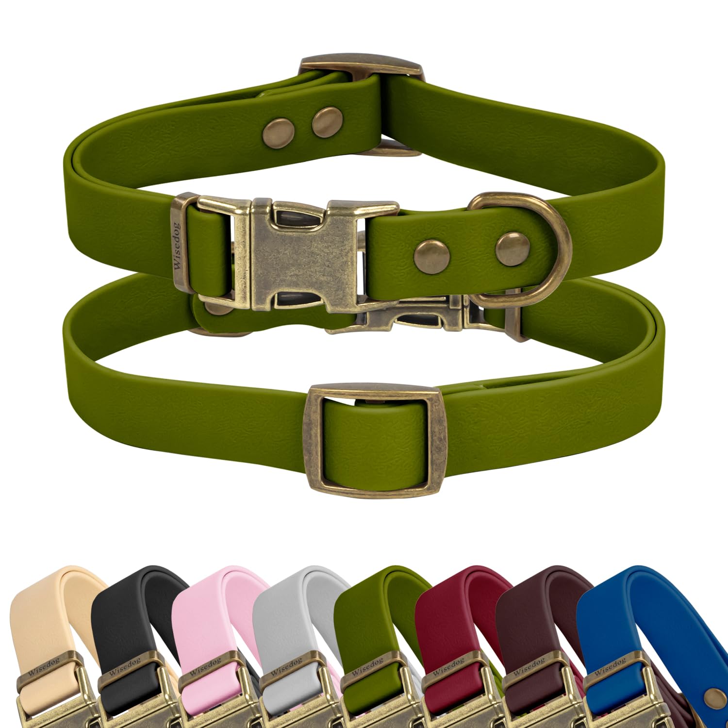 Wisedog rubber collar waterproof keeps medium dog dry after rain while outdoors.