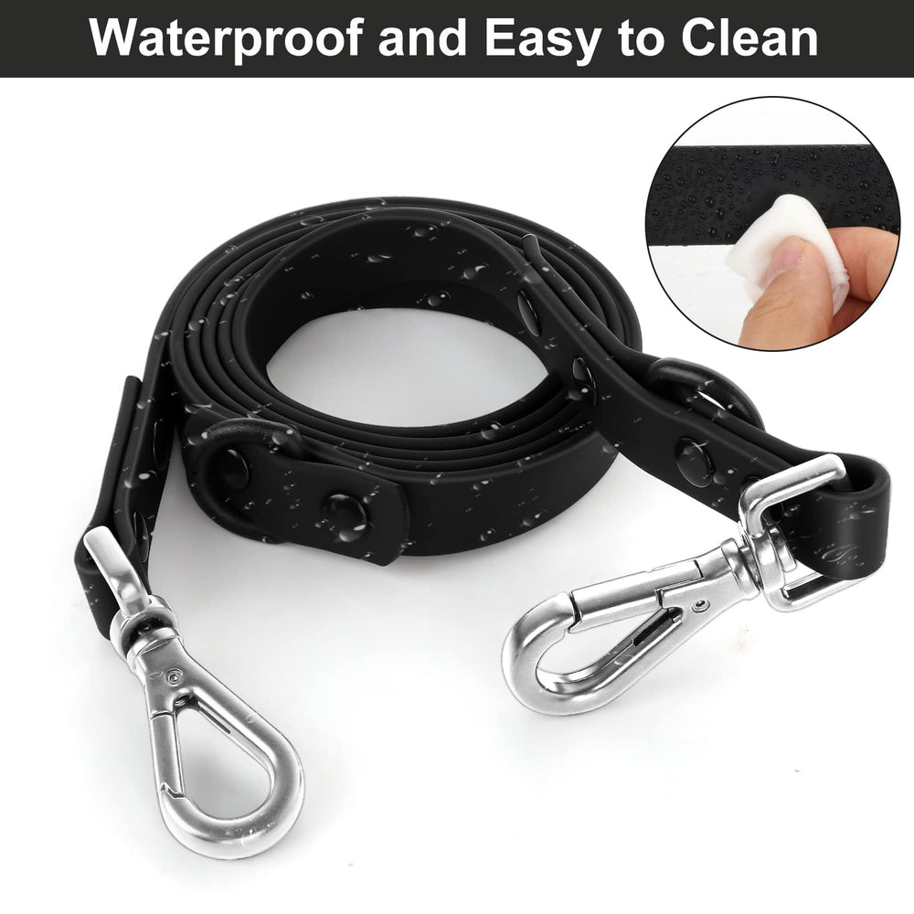 Wisedog leash with two metal swivel hooks reduces tangling during active strolls