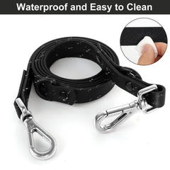 Wisedog leash with two metal swivel hooks reduces tangling during active strolls
