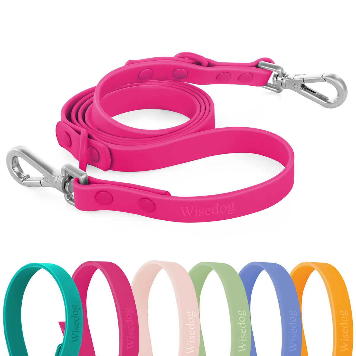 Wisedog waterproof dog leash rose violet 5ft for daily walks with water resistance
