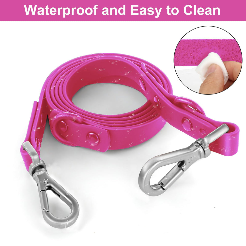 Wisedog waterproof dog leash Rose Violet 6ft for flexible walking reach.