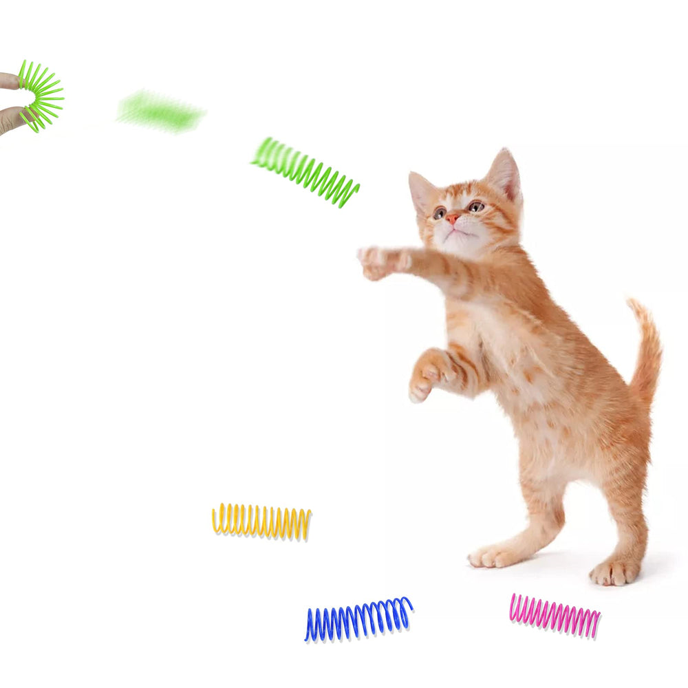 WishLotus cat spring toy green swinging for interactive chase and energy burn.