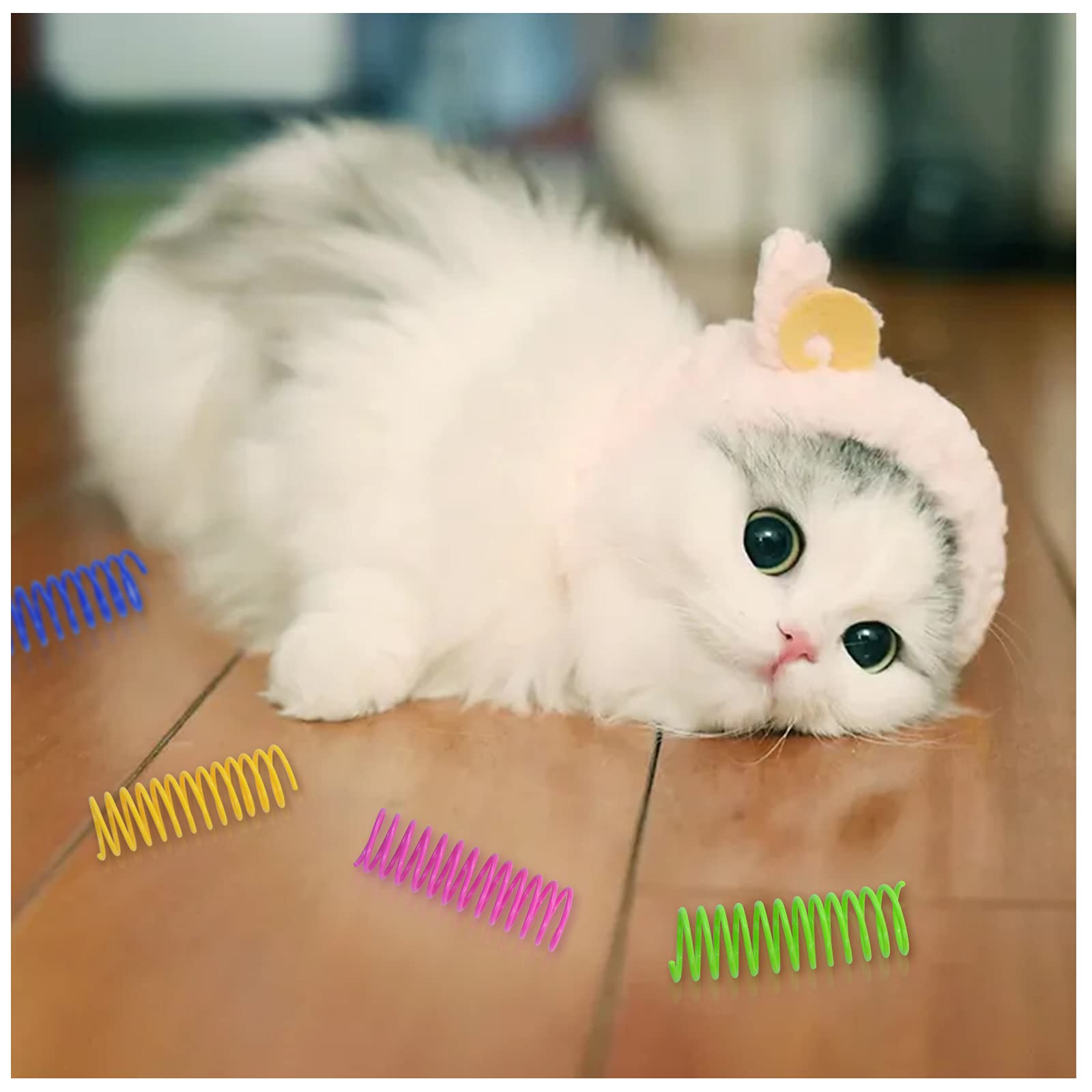 WishLotus cat spring toy pack 8pcs shows variety and long-lasting entertainment.