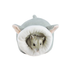 WishLotus hamster bed gray closeup showing soft velvet texture for cozy naps.