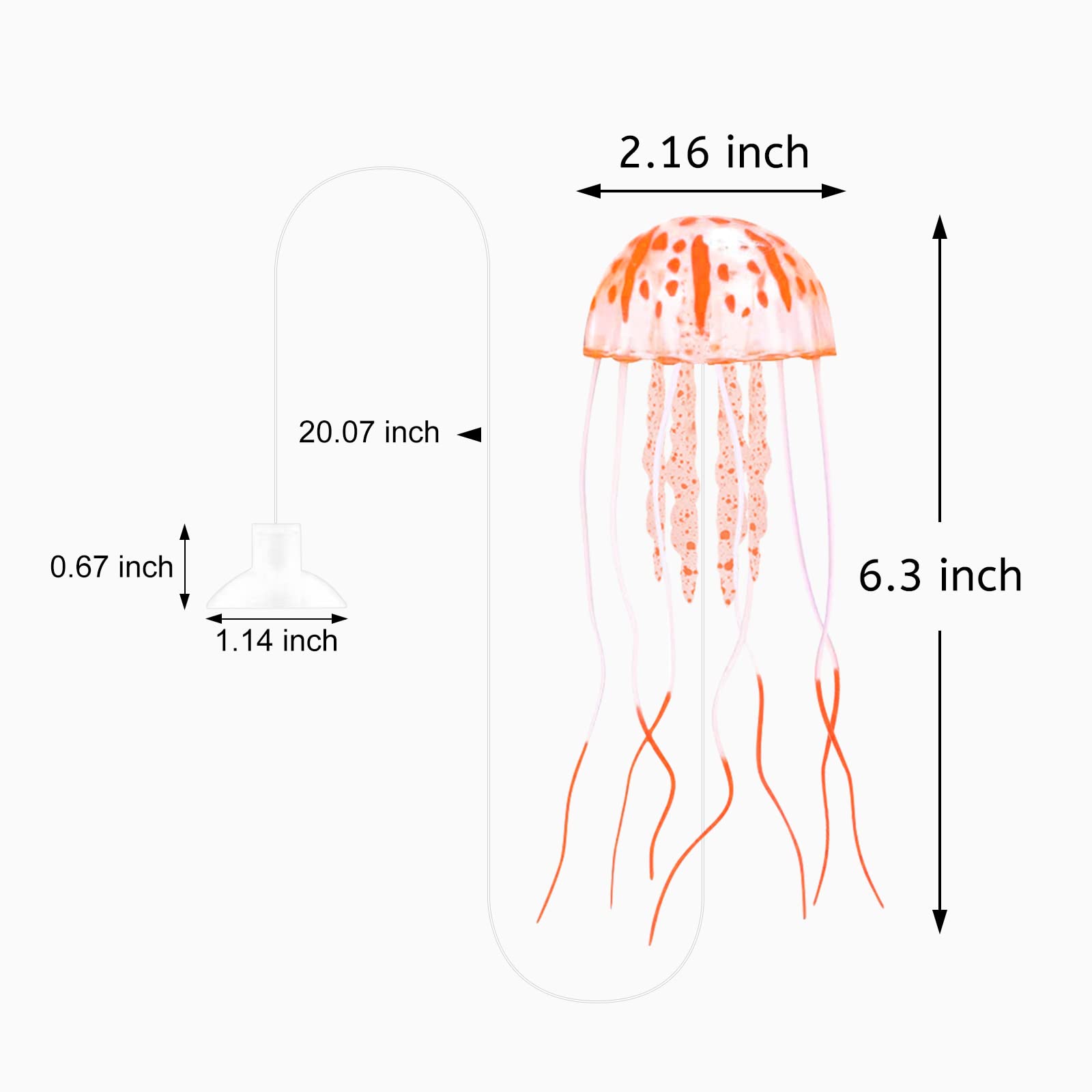 WishLotus silicone jellyfish with suction cups creates stable tank decor.
