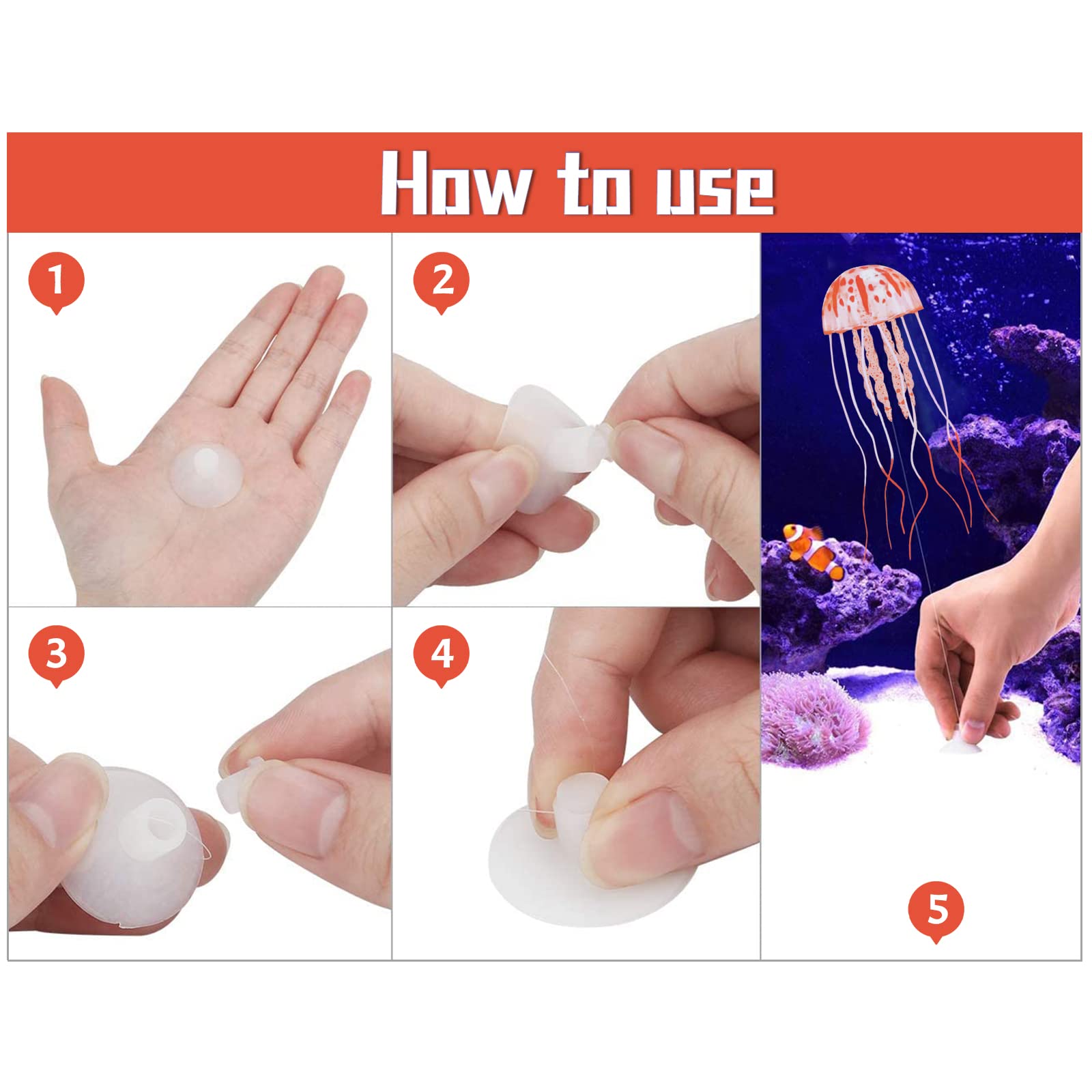 WishLotus lifelike jellyfish ornament in soft silicone sways with current.