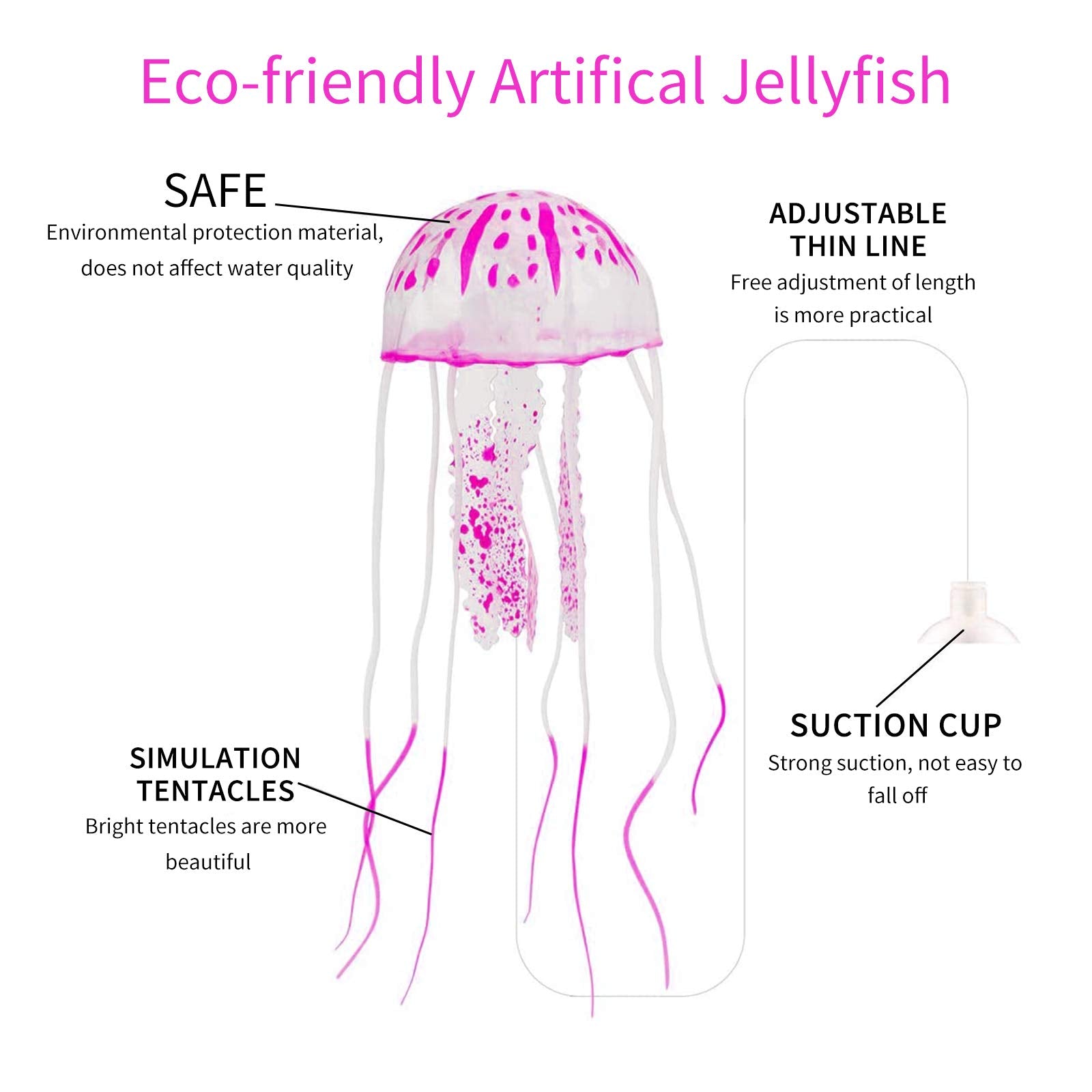 WishLotus soft silicone jellyfish ornament enhances tank ambiance