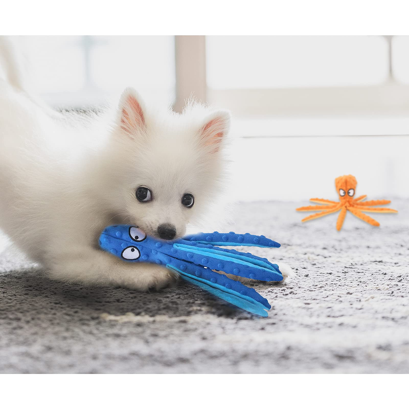 WishLotus Octopus Dog Toy embroidered eyes ensure safe design