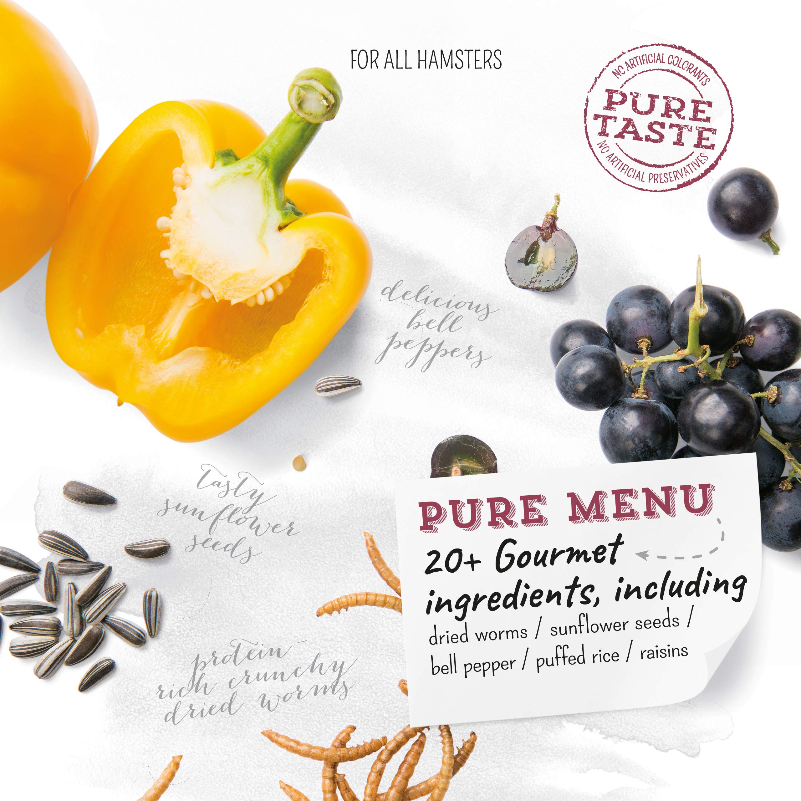 Witte Molen hamster grape nuts closeup showcases hearty bite and fiber-rich mix