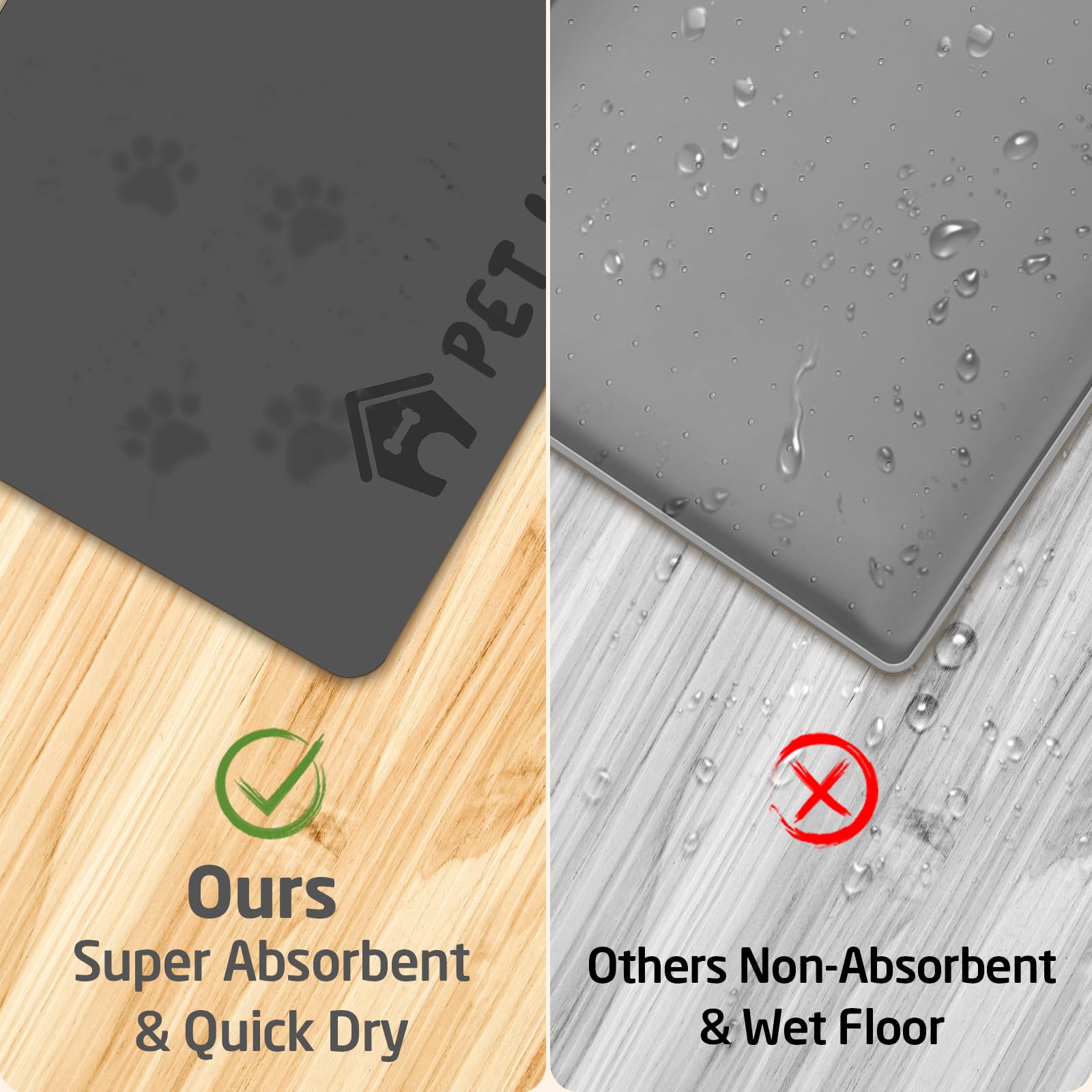 WIYIXI pet feeding mat easy-clean-surface wipes clean quickly