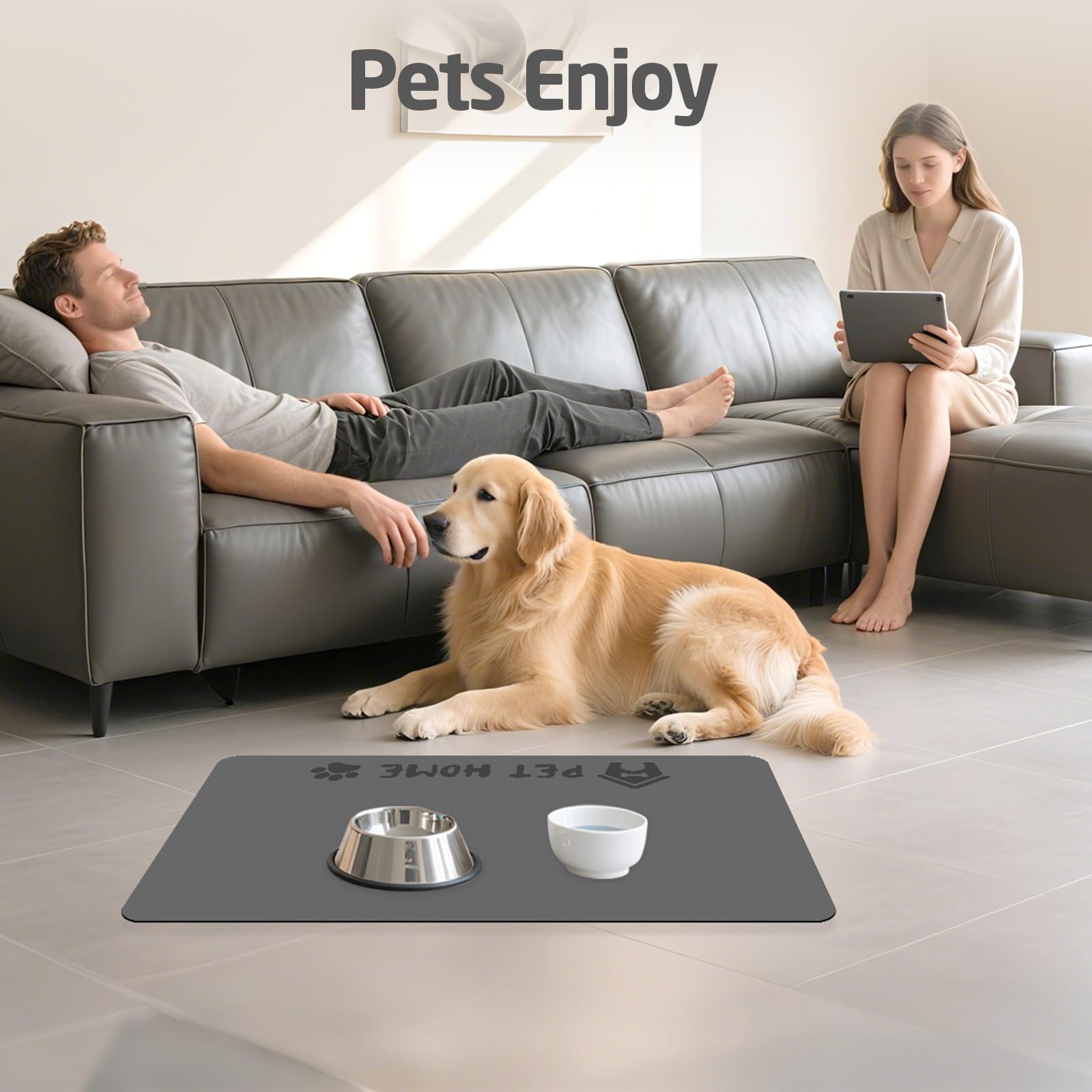 WIYIXI pet feeding mat mess-free-dining helps keep dining area tidy
