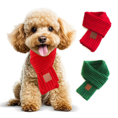 Wiz BBQT green Christmas dog scarf on a dog, festive warmth.