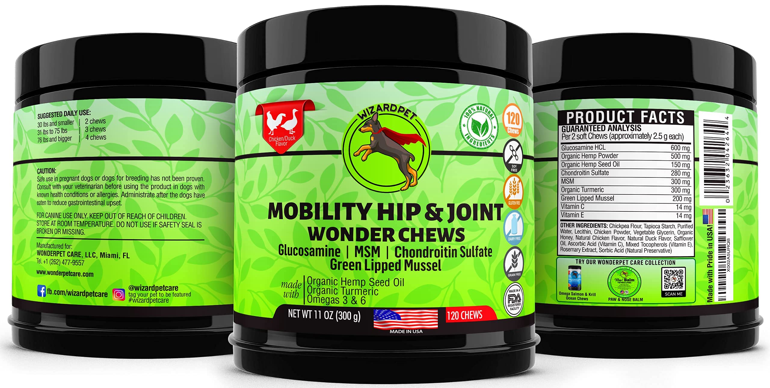 WizardPet dog chews serving scene illustrating daily joint care