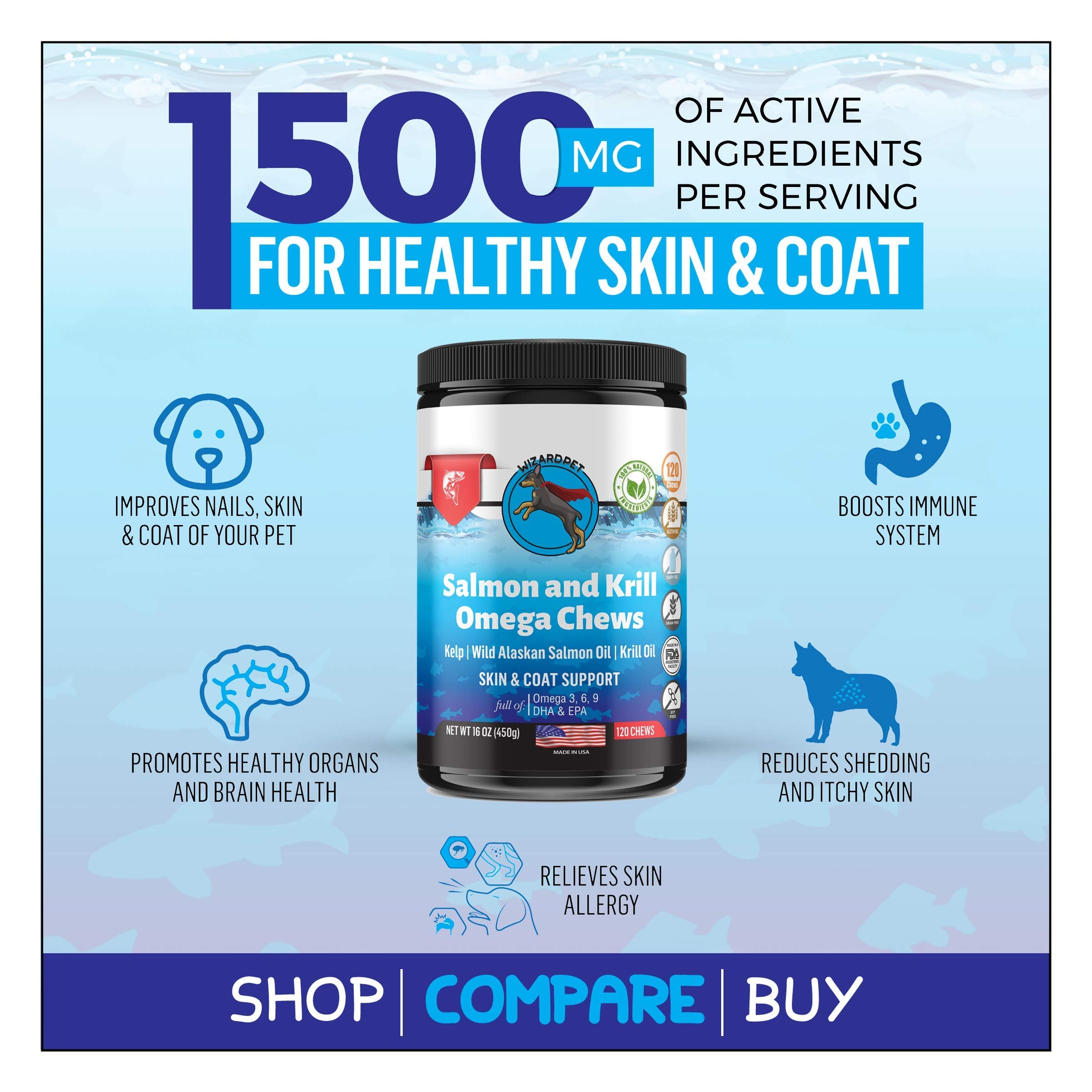 WizardPet dog bowl serving image demonstrating mess-free chews as a daily reward