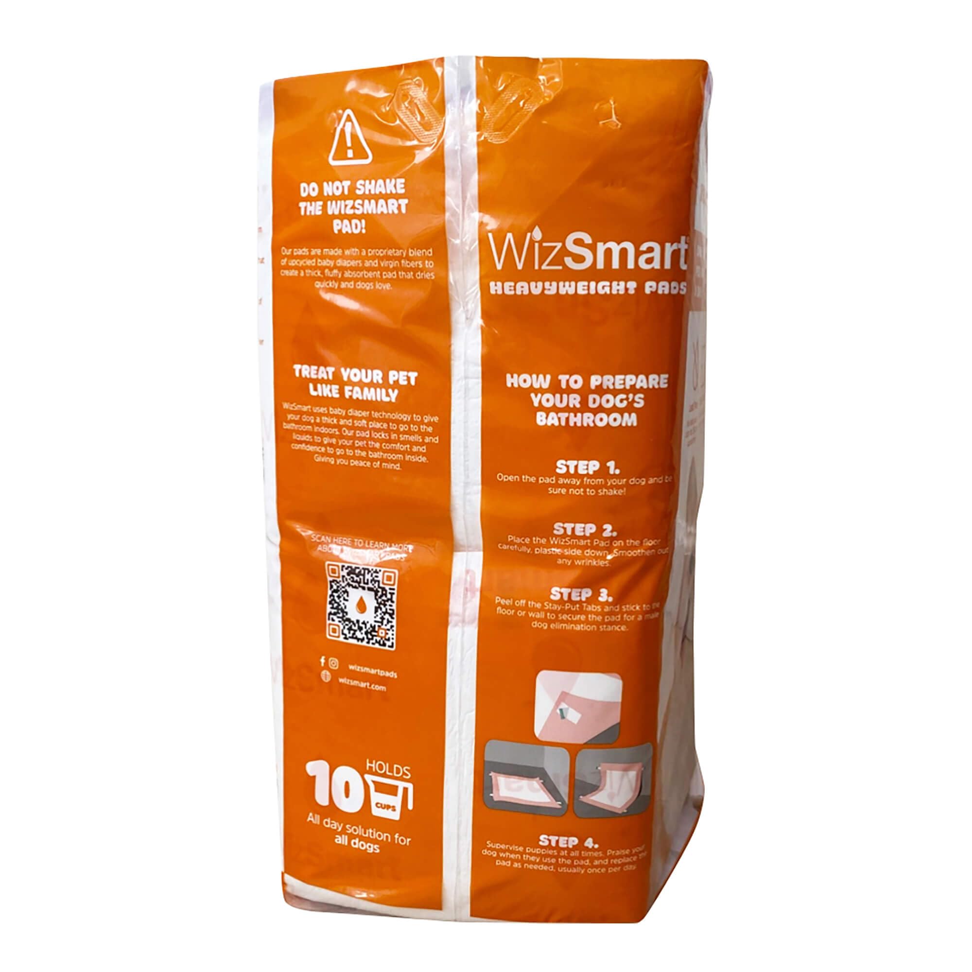 WizSmart pad with stay-put tabs stays securely in place.