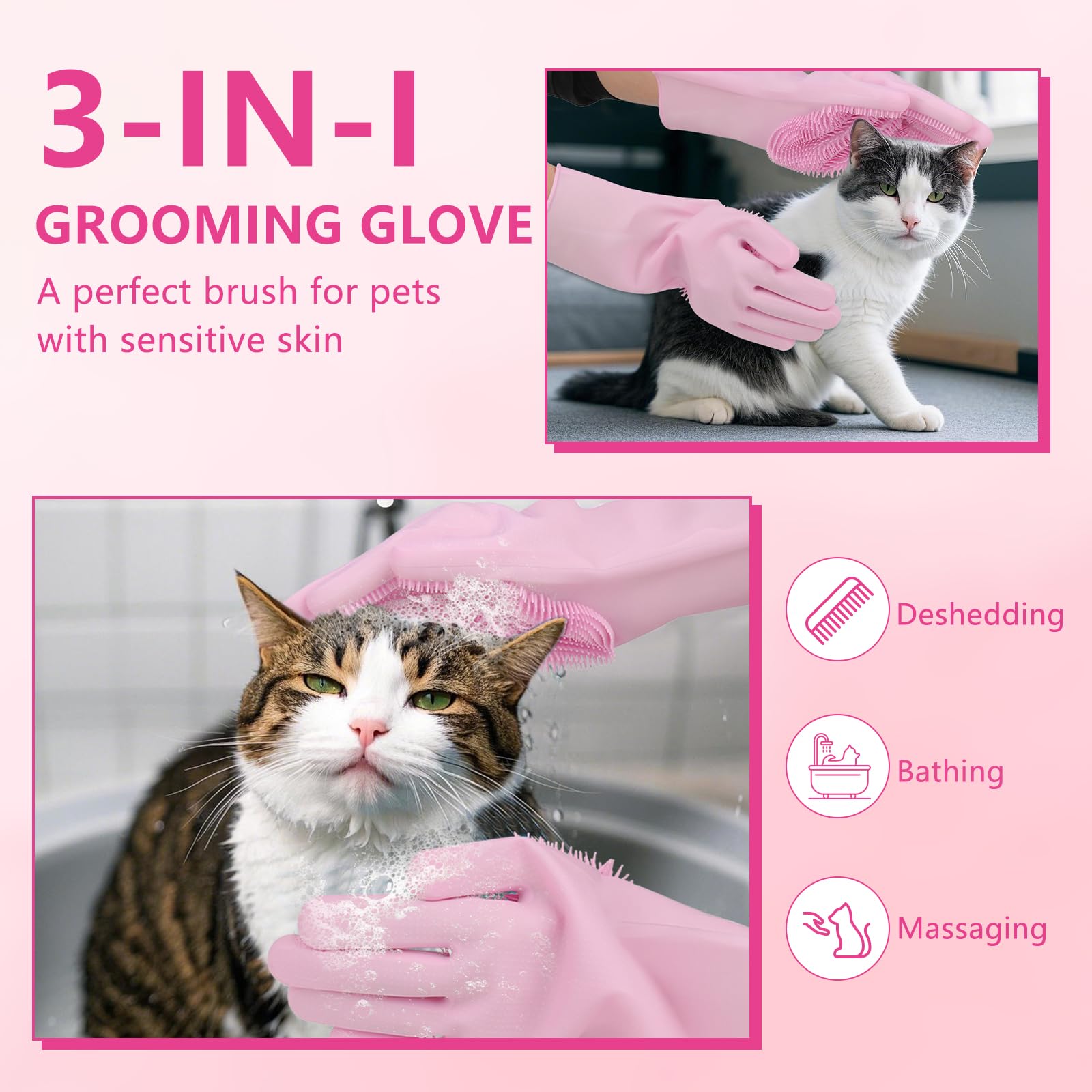 WJWJA pet grooming gloves horse care comfortable grooming for horses